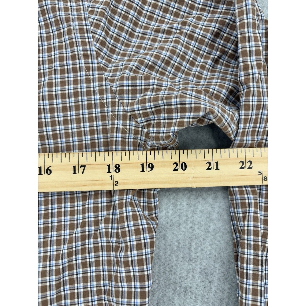 Polo Ralph Lauren Plaid Button Front Shirt Brown Blue Small Cotton Stretch - Picture 11 of 11
